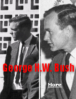 Do you remember where you were when Kennedy was shot? George H.W. Bush says he can't recall. The photo on the left is in front of the school book depository.
